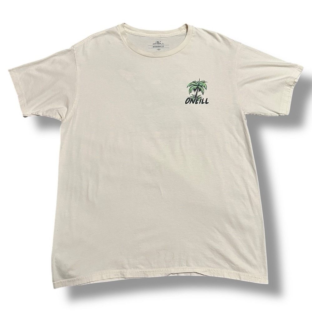 O'Neill Men's Large Cream Surf Graphic Tee Trippin T-Shirt Surfcore Beachcore - Picture 2 of 7